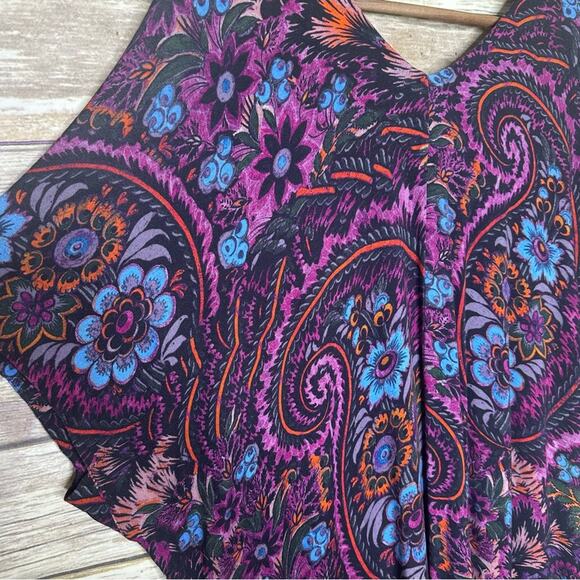 Peruvian Connection Paisley Thebes Dress Caftan Purple Womens Size M/L - Picture 4 of 6